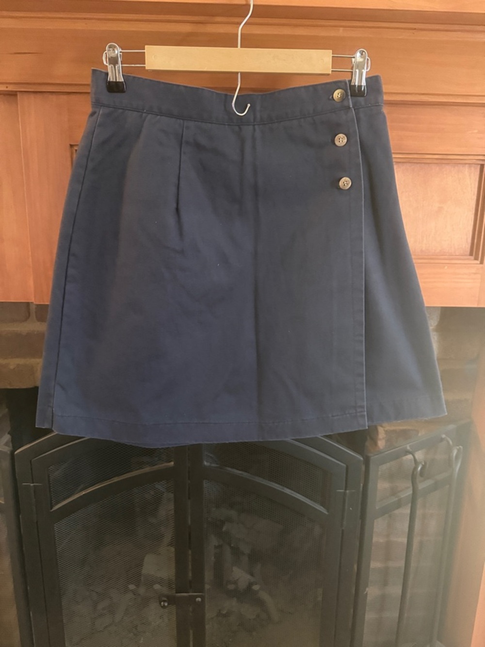 Vintage DIRECTIVES 90s Navy Blue A-Line Wrap Skort Skirt Shorts Size 12